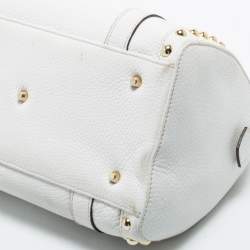 Pre Owned Versace White Leather Small Snap Out Of It Satchel