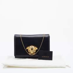 مملوكة مسبقًا Versace Black Leather Medusa Palazzo Shoulder Bag