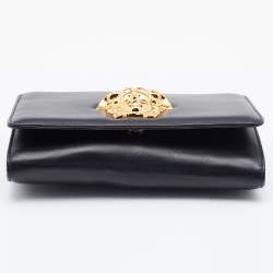 مملوكة مسبقًا Versace Black Leather Medusa Palazzo Shoulder Bag