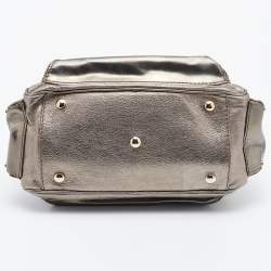 Versace Metallic Patent Leather Chain Link Satchel
