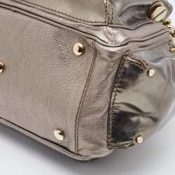 Versace Metallic Patent Leather Chain Link Satchel