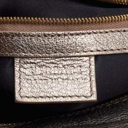 Versace Metallic Patent Leather Chain Link Satchel