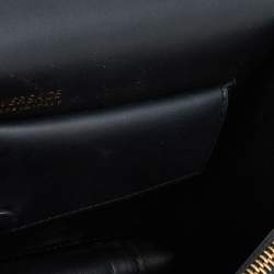 Versace Black Leather Small Virtus Flap Top Handle Bag