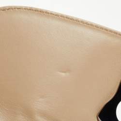 Versace Beige Croc Embossed and Patent Leather Cut Out Chain Hobo