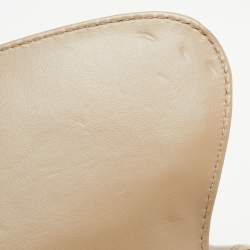 Versace Beige Croc Embossed and Patent Leather Cut Out Chain Hobo