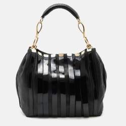 Versace Black Patent and Leather Hobo