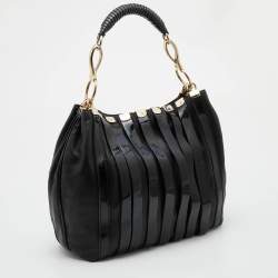 Versace Black Patent and Leather Hobo