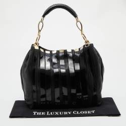 Versace Black Patent and Leather Hobo