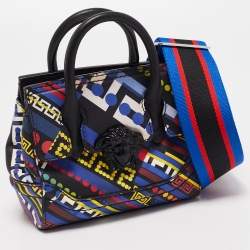Pre Owned Versace Multicolor Leather Mini Medusa Empire Tote