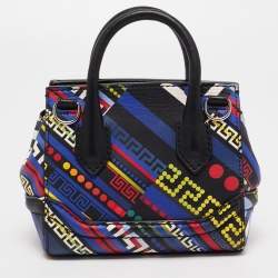 Pre Owned Versace Multicolor Leather Mini Medusa Empire Tote