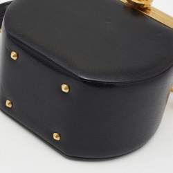 Pre Owned Versace Black Leather Tribute Vanity Case Bag