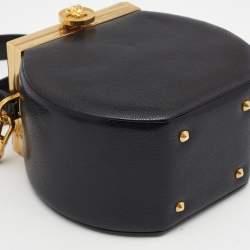 Pre Owned Versace Black Leather Tribute Vanity Case Bag