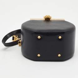 Pre Owned Versace Black Leather Tribute Vanity Case Bag