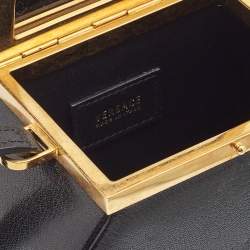 Pre Owned Versace Black Leather Tribute Vanity Case Bag