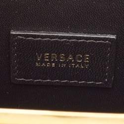 Pre Owned Versace Black Leather Tribute Vanity Case Bag