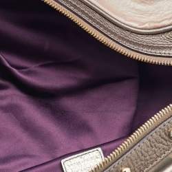 Versace Metallic Coated Fabric and Leather Snap Out Of It Satchel