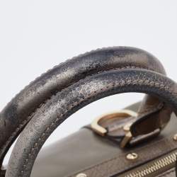 Versace Metallic Coated Fabric and Leather Snap Out Of It Satchel