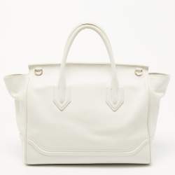 Pre Owned Versace White Leather Medusa Palazzo Empire Tote 