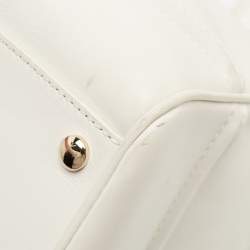 Pre Owned Versace White Leather Medusa Palazzo Empire Tote 