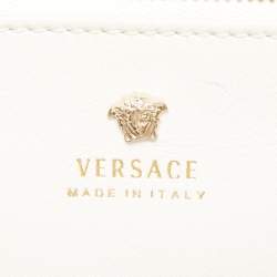 Pre Owned Versace White Leather Medusa Palazzo Empire Tote 