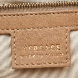 Pre Owned Versace Beige Patent and Leather Vanitas Tote