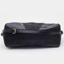 Pre Owned Versace Black Medusa Print Fabric and Leather Studded Satchel