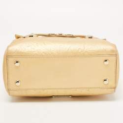 Pre Owned Versace Gold Leather Medium Medusa Medallion Tote