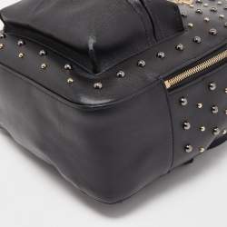 Pre Owned Versace Black Leather La Medusa Studded Backpack