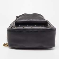 Pre Owned Versace Black Leather La Medusa Studded Backpack