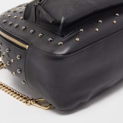 Pre Owned Versace Black Leather La Medusa Studded Backpack