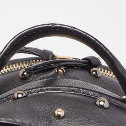 Pre Owned Versace Black Leather La Medusa Studded Backpack