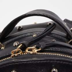 Pre Owned Versace Black Leather La Medusa Studded Backpack