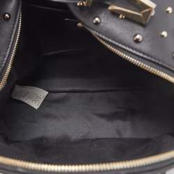 Pre Owned Versace Black Leather La Medusa Studded Backpack