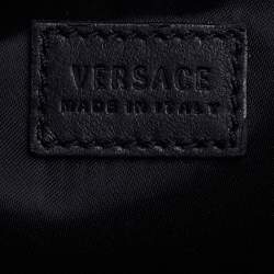 Pre Owned Versace Black Patent Leather Medusa Medallion Tote