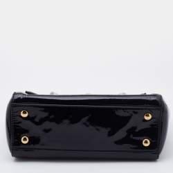 Pre Owned Versace Black Patent Leather Medusa Medallion Tote