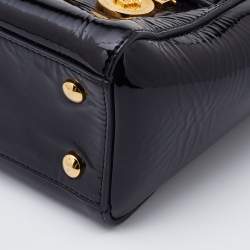 Pre Owned Versace Black Patent Leather Medusa Medallion Tote