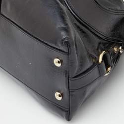 Pre Owned Versace Black Patent Leather Satchel  