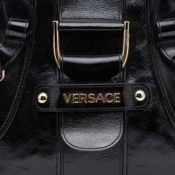 Pre Owned Versace Black Patent Leather Satchel  