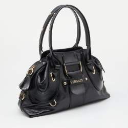 Pre Owned Versace Black Patent Leather Satchel  
