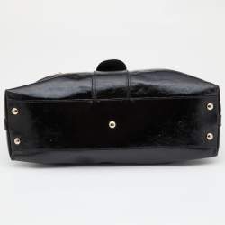 Pre Owned Versace Black Patent Leather Satchel  