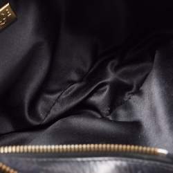 Versace Black Monogram Fabric and Leather Biker Hobo