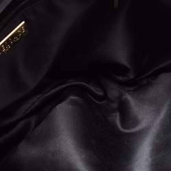 Versace Black Monogram Fabric and Leather Biker Hobo