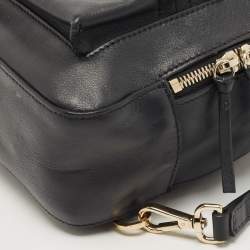 Pre Owned Versace Black Leather Mini Medusa Palazzo Backpack