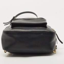Pre Owned Versace Black Leather Mini Medusa Palazzo Backpack