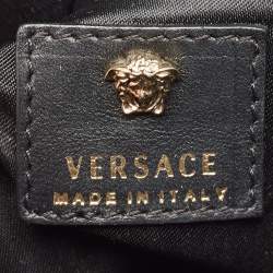 Pre Owned Versace Black Leather Mini Medusa Palazzo Backpack