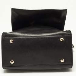 Versace Black Leather Donna Palazzo Shoulder Bag