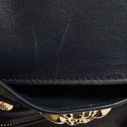 Versace Black Leather Donna Palazzo Shoulder Bag