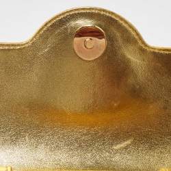 Versace Gold Satin Mini Limited Edition Crystal Embellished Top Handle Bag
