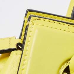 Pre Owned Versace Yellow Leather Mini Medusa Empire Tote