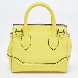 Pre Owned Versace Yellow Leather Mini Medusa Empire Tote